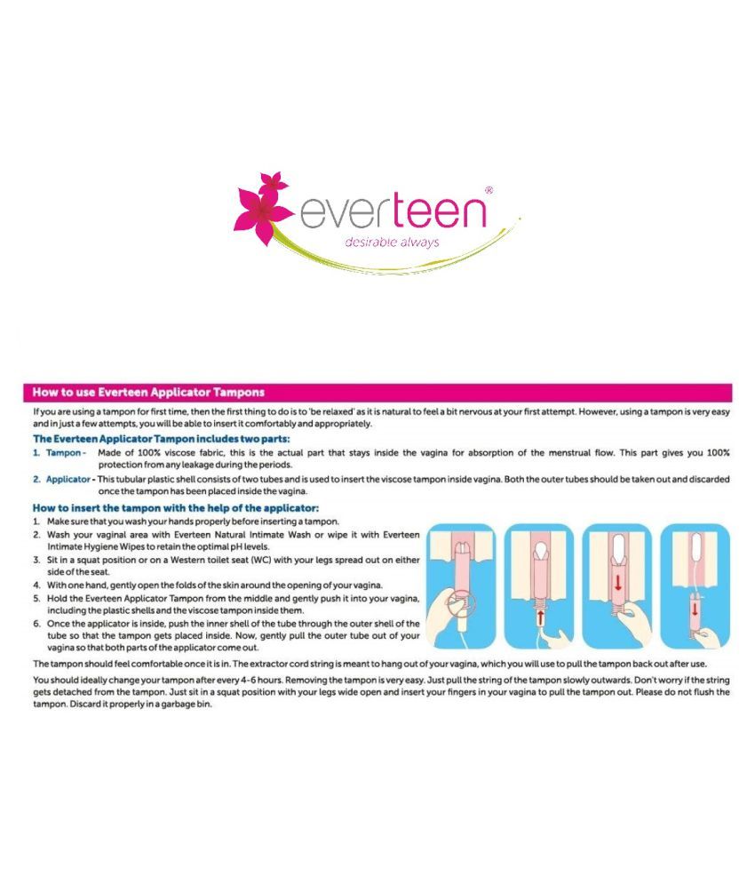 everteen Lite Applicator Tampons for Periods in Women 2 Packs (8