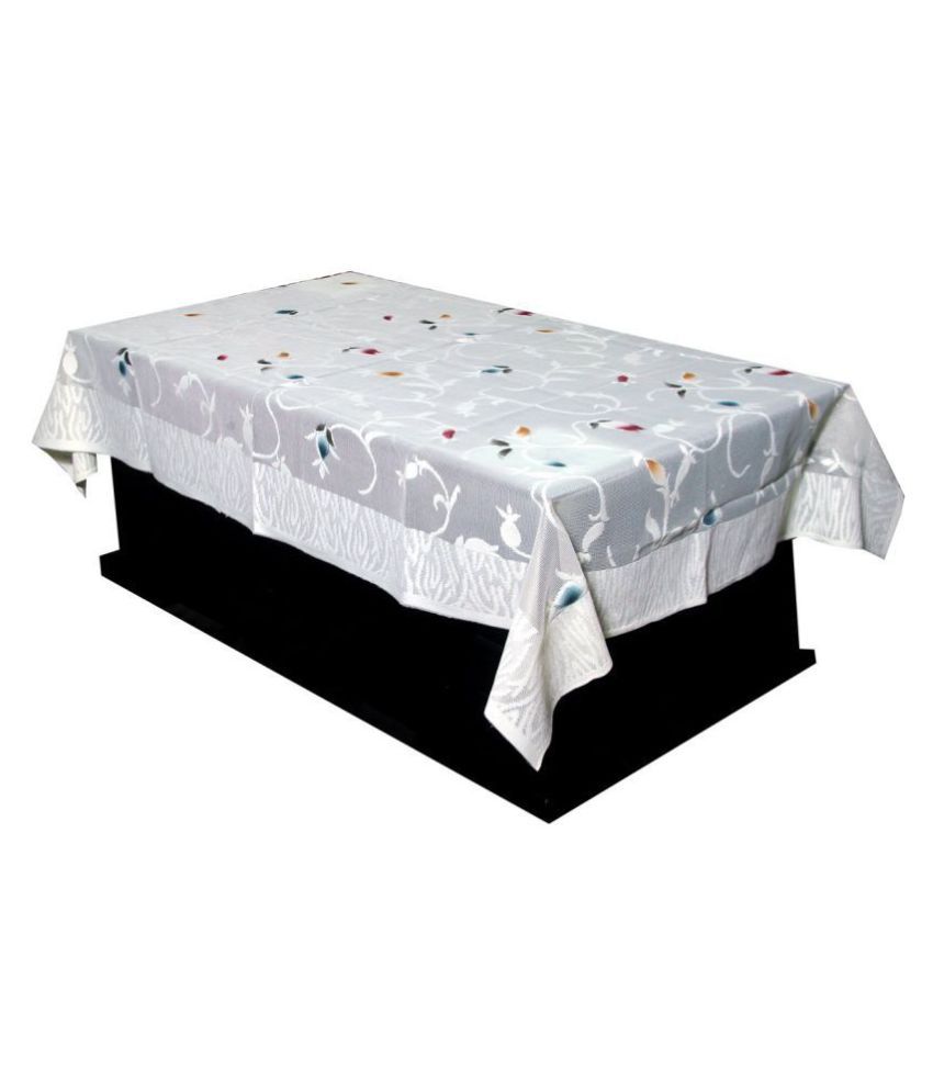     			HOMETALES White Cotton Table Cover (Pack of 1)
