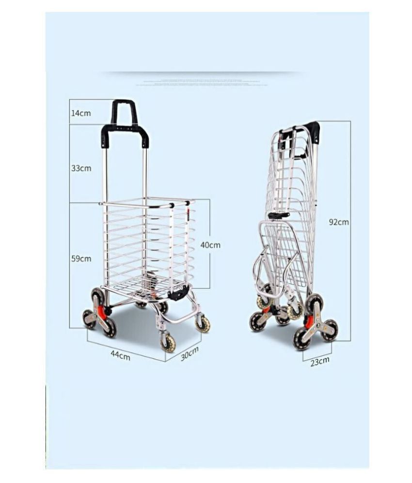 OET ® Foldable Aluminum Stair Climbing Cart Basket Luggage Trolley T140 ...