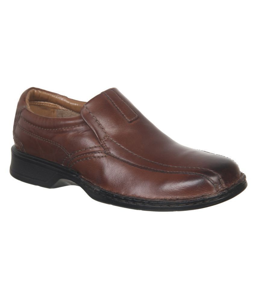 Clarks Slip On Genuine Leather Brown Formal Shoes Price in India- Buy ...
