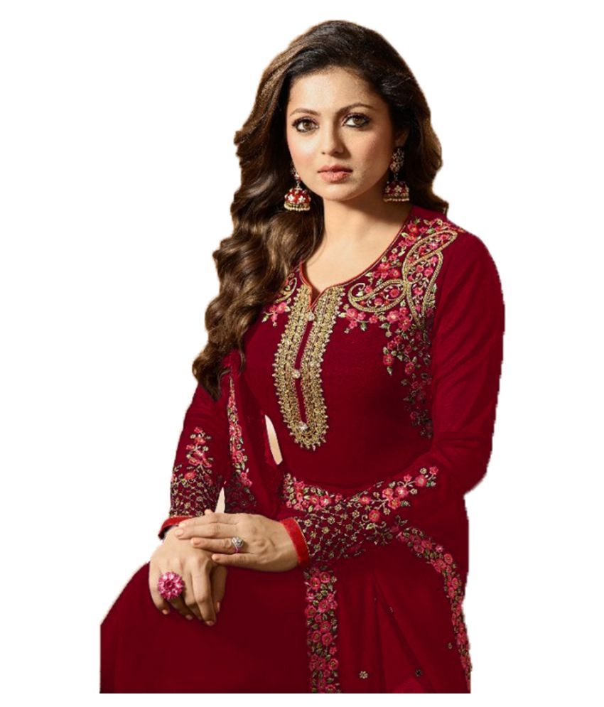 maroon ethnic gown