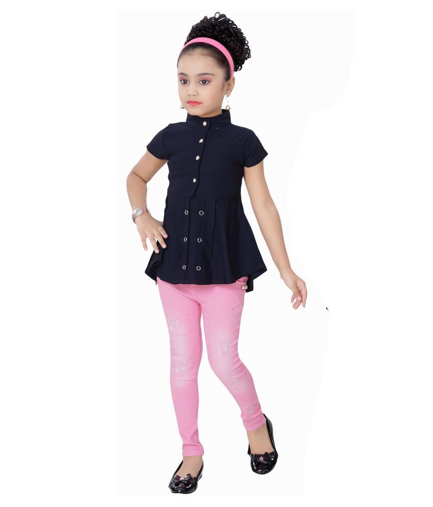     			Arshia Fashions Girls Party Wear Top And Jeans Set