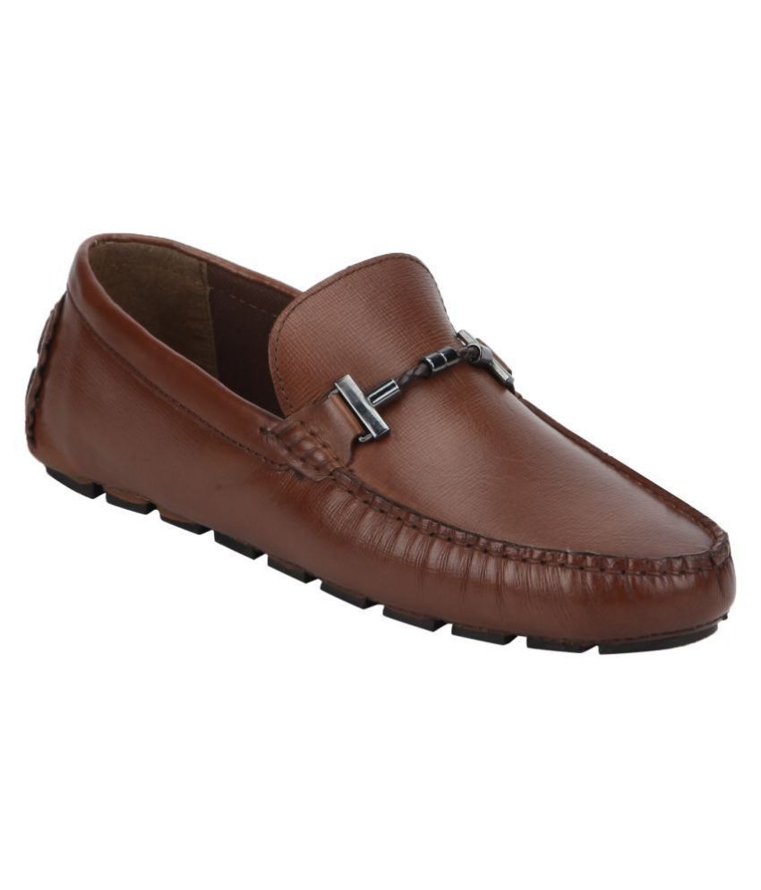 red tape tan loafers