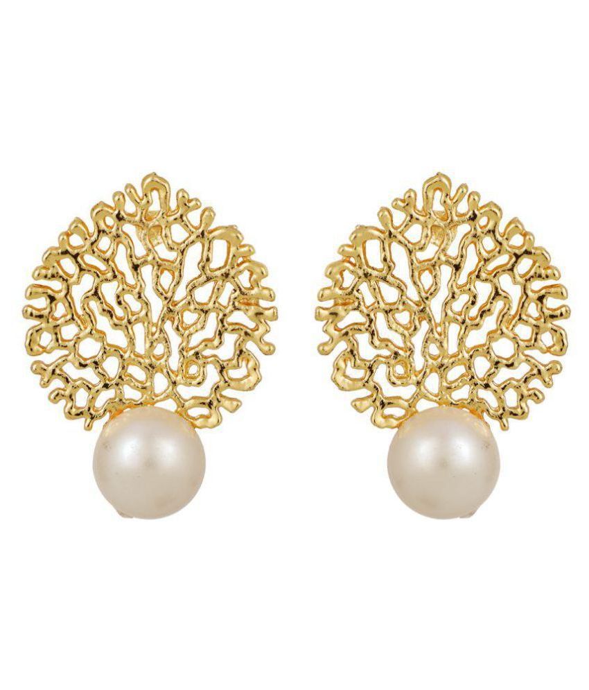     			"Piah Fashion Fancy  Gold and White Pearl   Earrings for Women"