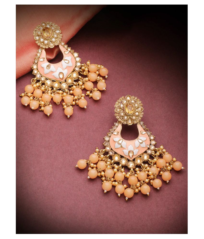     			Priyaasi Gold Plated Traditional Drop Earrings with Stones for Women and Girls