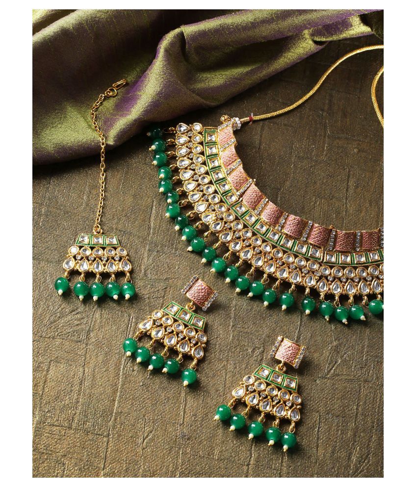     			Priyaasi - Multicolor Brass Necklace Set ( Pack of 1 )