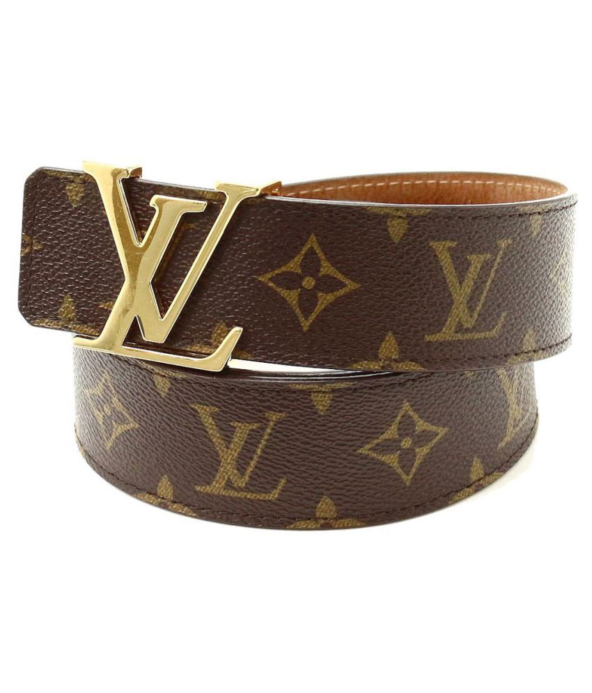 LV Belt Brown Leather Casual Belt Buy Online at Low Price in India Snapdeal