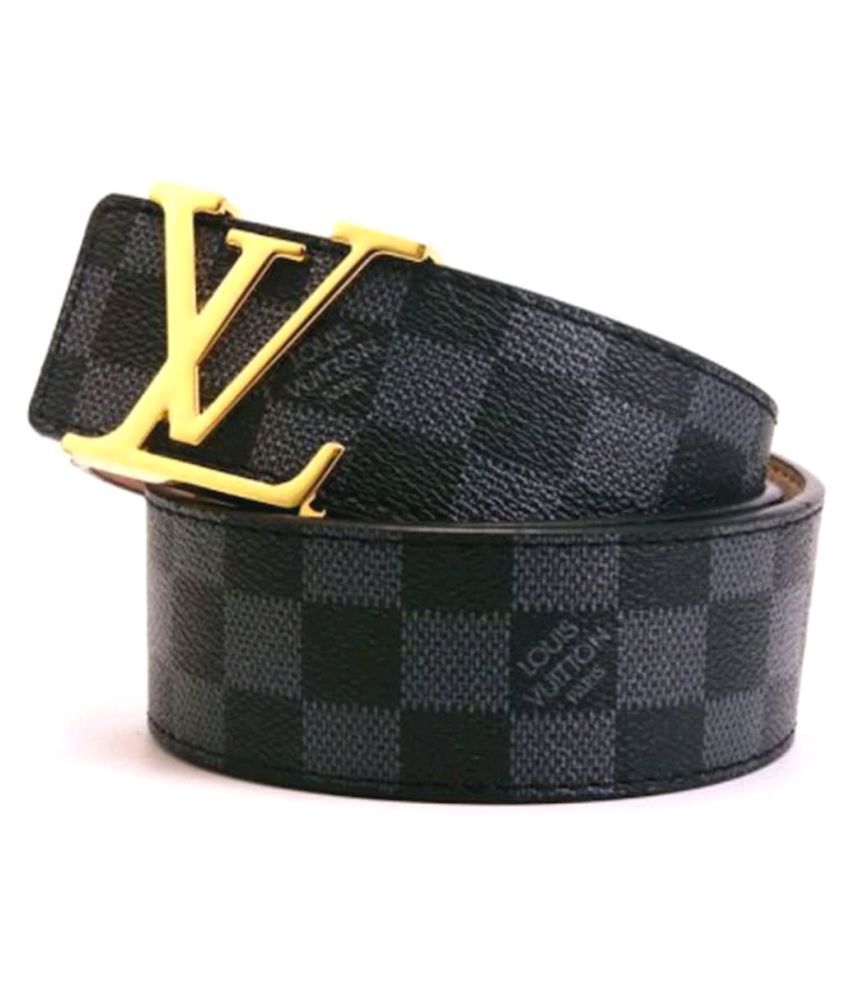 LV Belt Gray Leather Casual Belt: Buy Online at Low Price ...