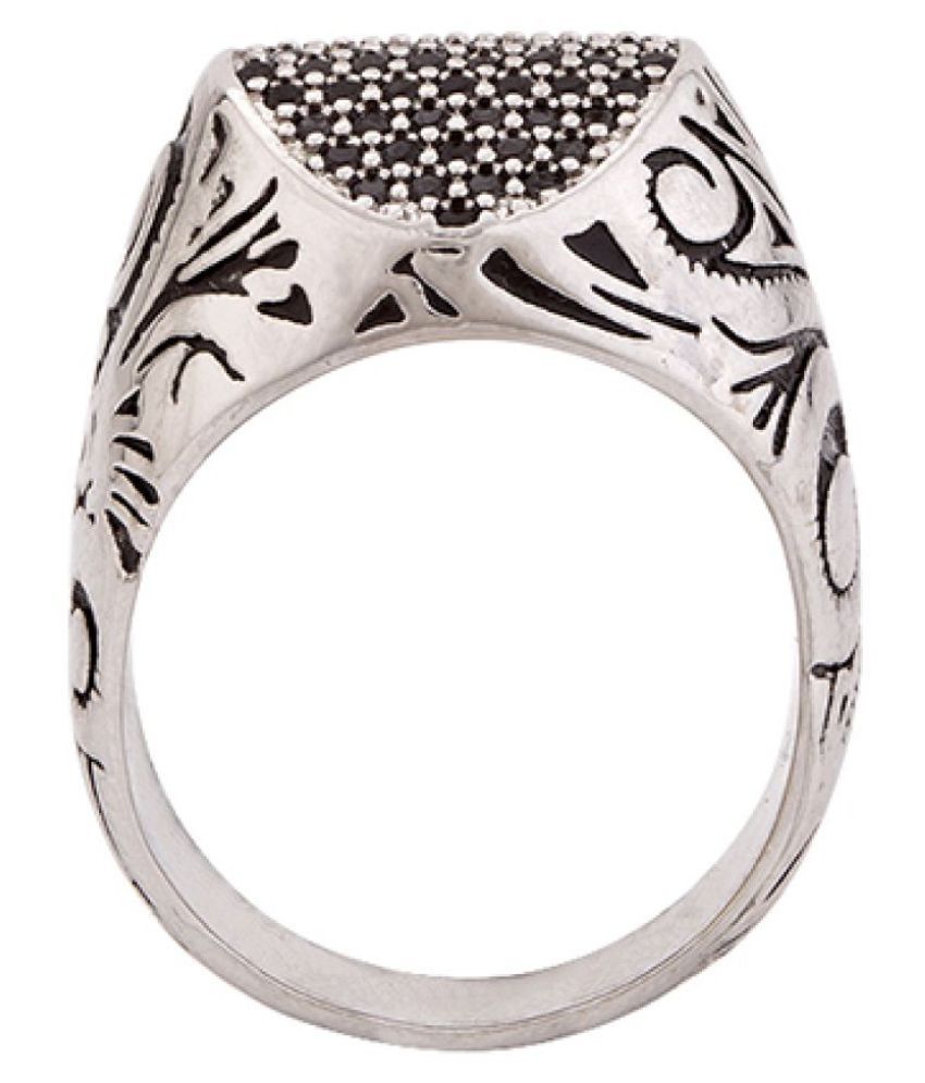 Dare By Voylla Cluster Rings Steel Mens Embellished Ring Buy Online