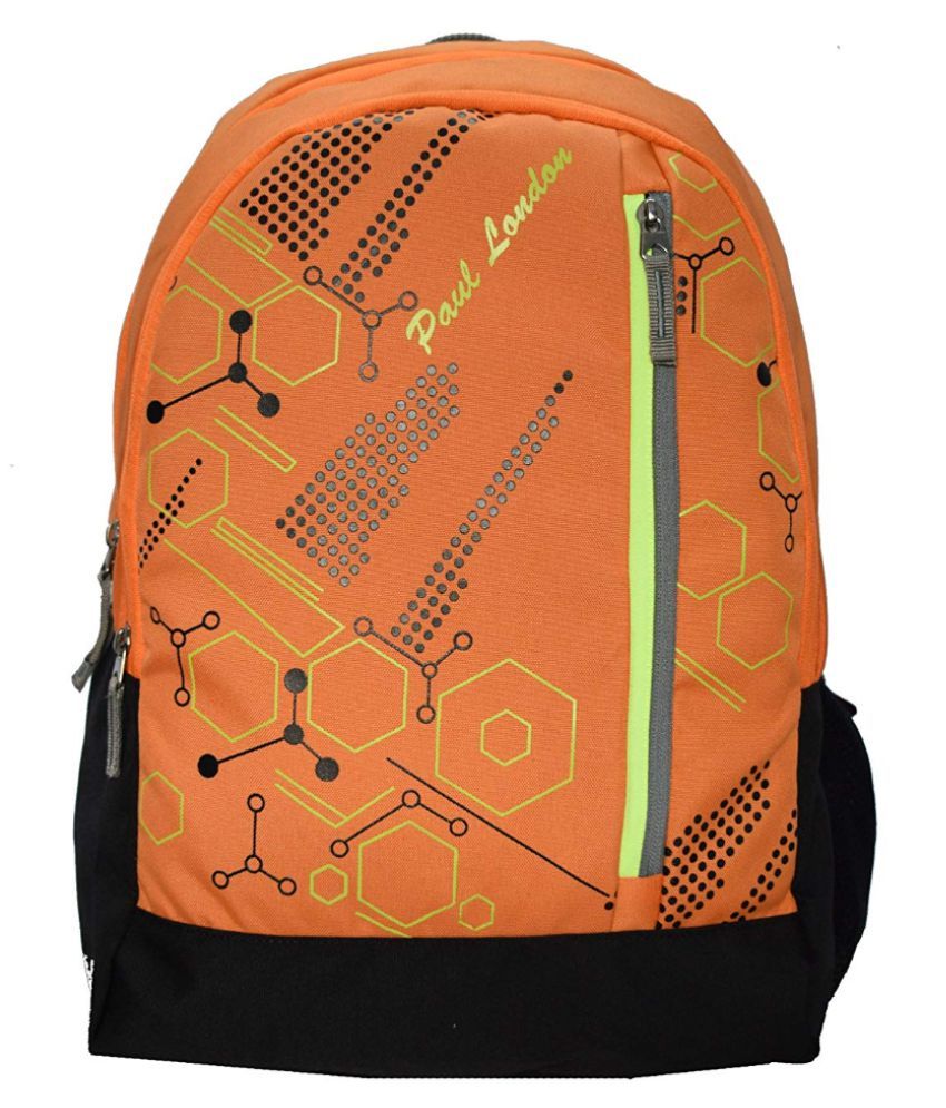 Paul London Orange & Black Backpack Buy Paul London Orange & Black