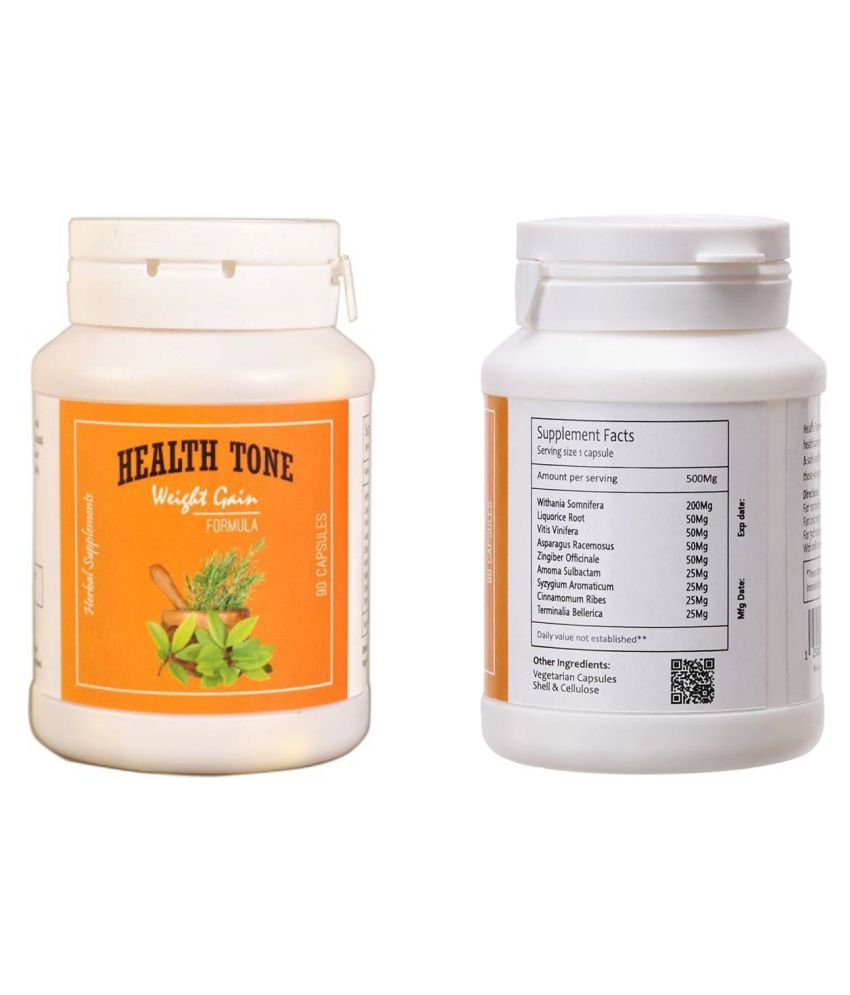 Health Tone Weight Gain Formula Regular(1 Bottle = 90 Caps), 100 gm