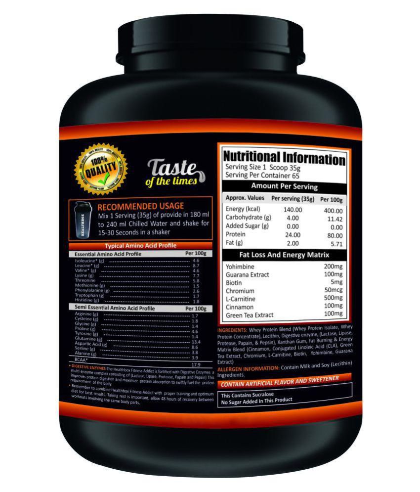 Healthbox fitness addict whey protein powder for gym 2.27 kg: Buy