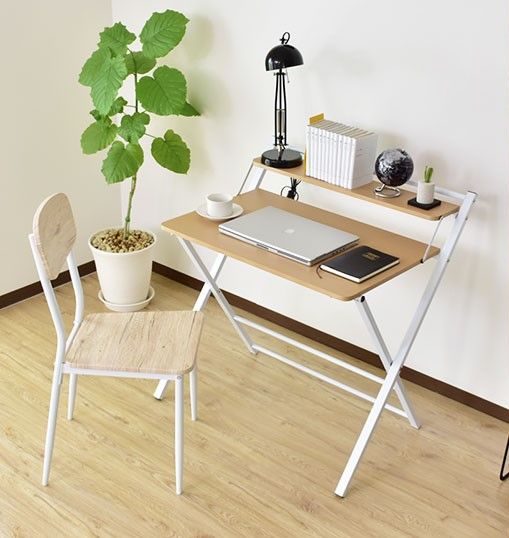 InnoFur Meleti Folding Study Desk/Foldable Office Table/Adjustable