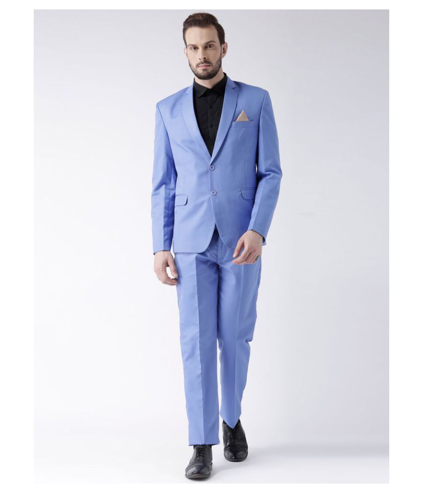     			Hangup Blue Solid Formal 2 Piece Suits