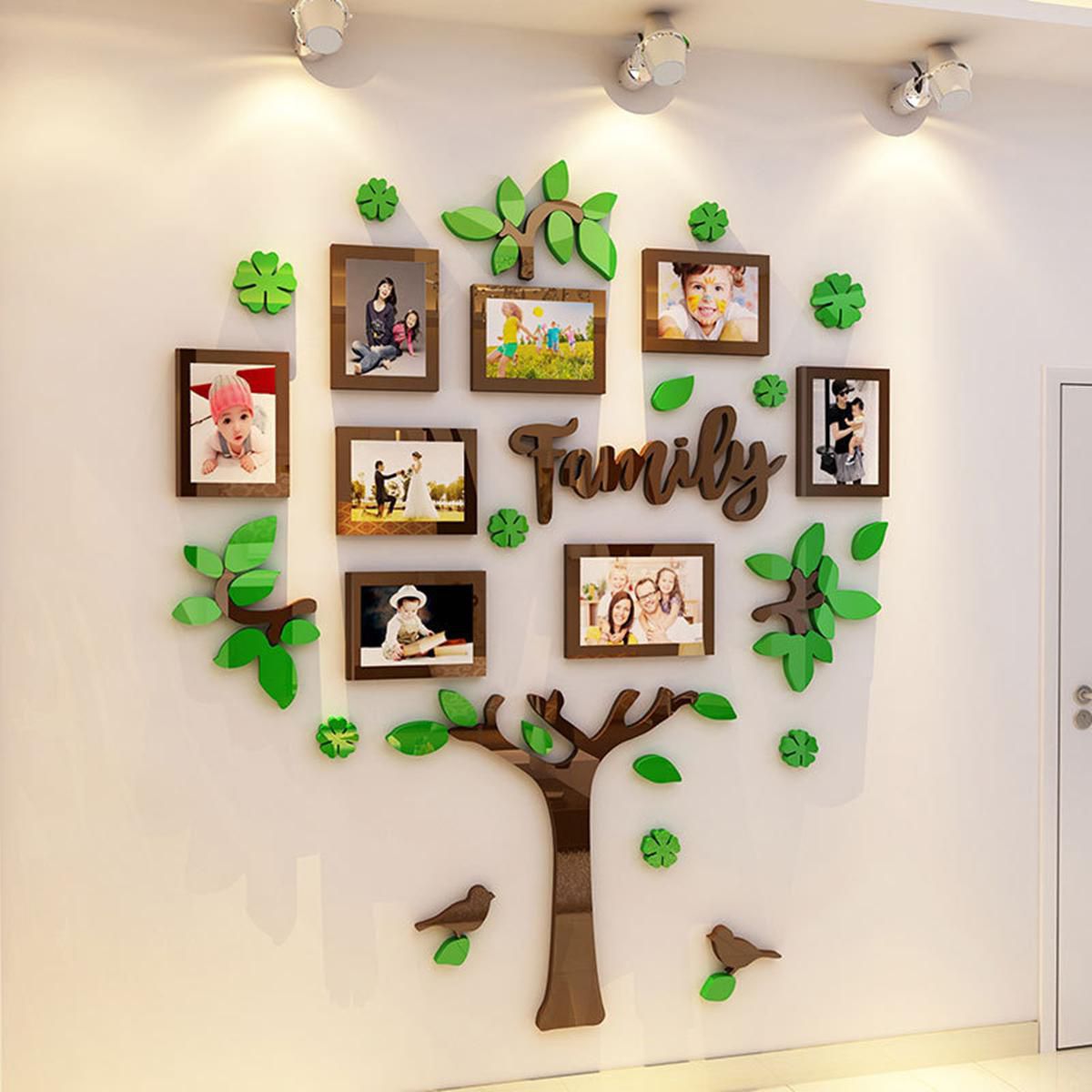 3D Family Tree Pictures Photo Frame Wall Sticker Home ...