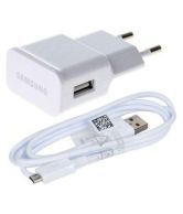 Renowned 2.1 Amp Adaptiv Fast Charger With Micro USB Data Cable Compatible With Samsung and All Other Micro USB Devices (White )   