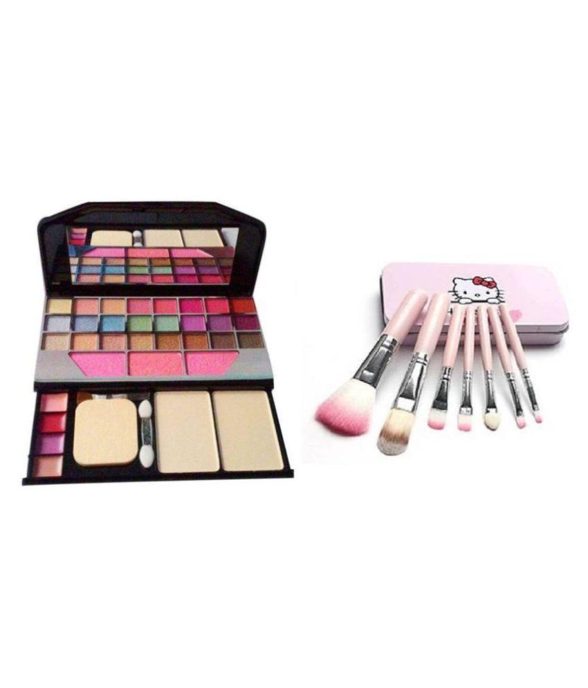 RTB Combo of Makeup Brush Hlo Kty Eye Shadow Pressed Powder Colours 100