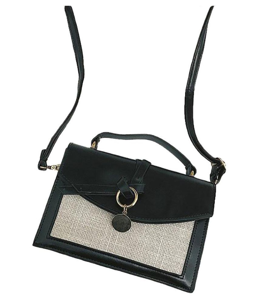 Vintage Knot Tie Magnetic Buckle Faux Leather Cross Body Shoulder
