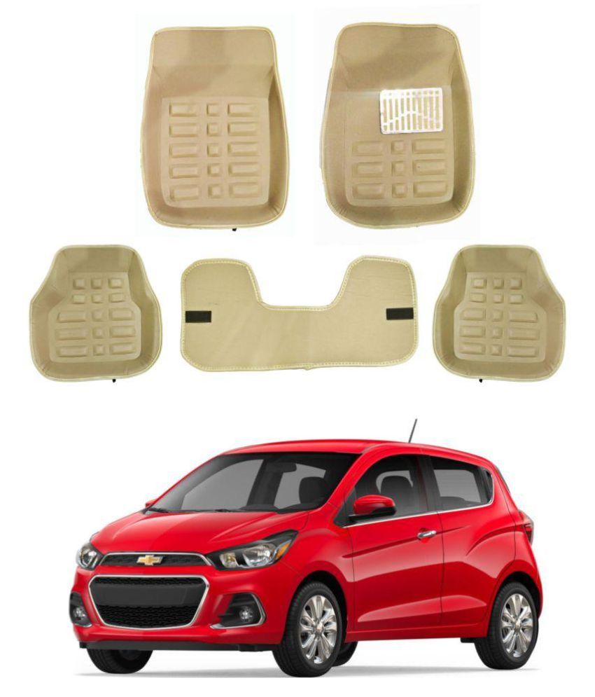 Trigcars Car Carpet Cream Car Floor Foot Mats For Chevrolet Spark