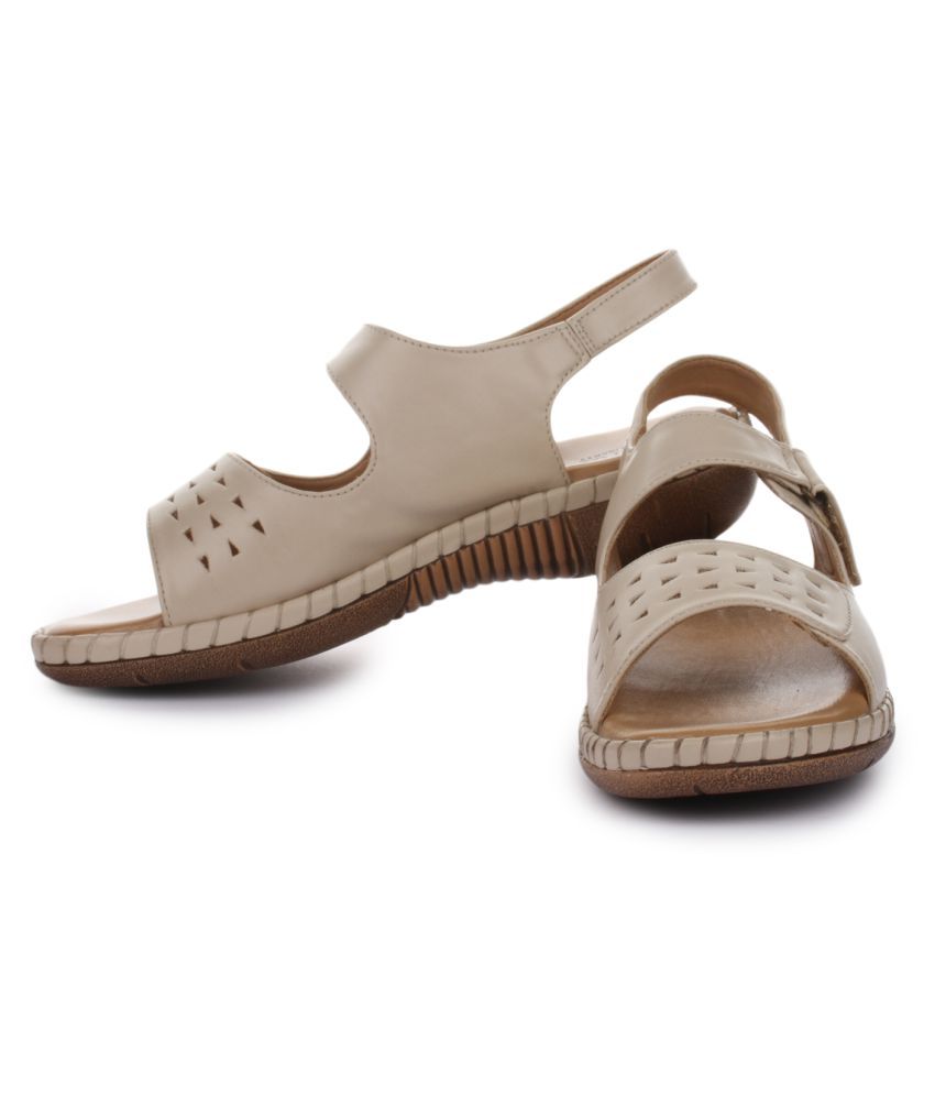 shiny beige flats