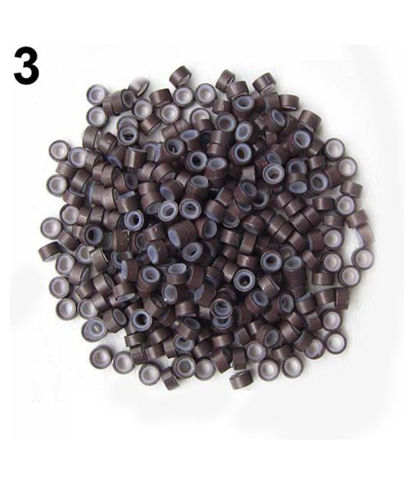 1000 Pcs Aluminum Silicone Tube Micro Link Ring Beads Hair Extensions
