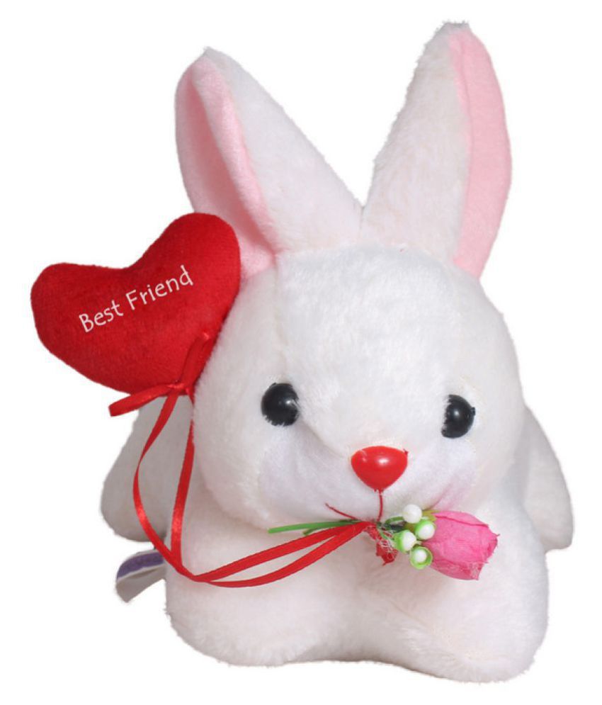     			Tickles Rabbit with Special Best Friend Heart Frienship Day Gift Soft Stuffed Plush Animal Soft Toy (Color: White & Red Size: 26 cm)