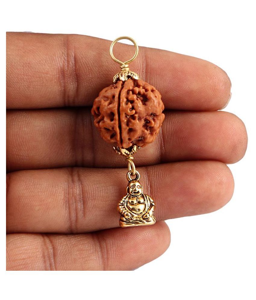 Rudra Blessings 4 Mukhi Nepalese Rudraksha with Laughing Buddha Lucky
