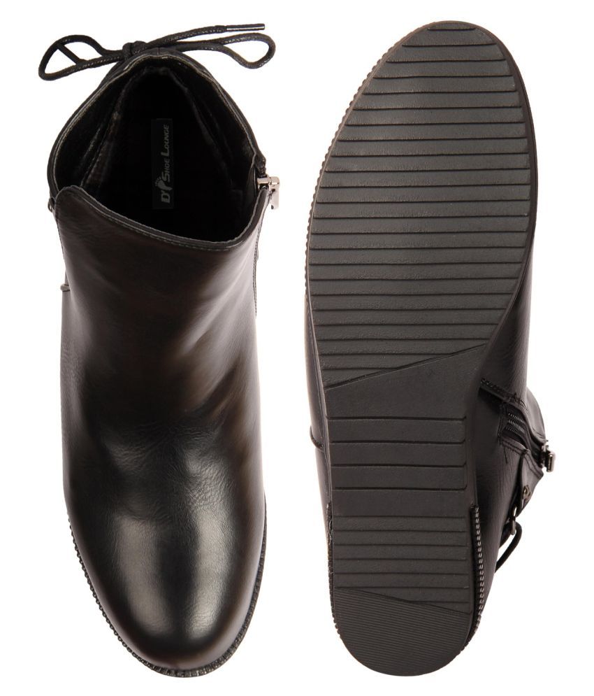 black ankle length shoes