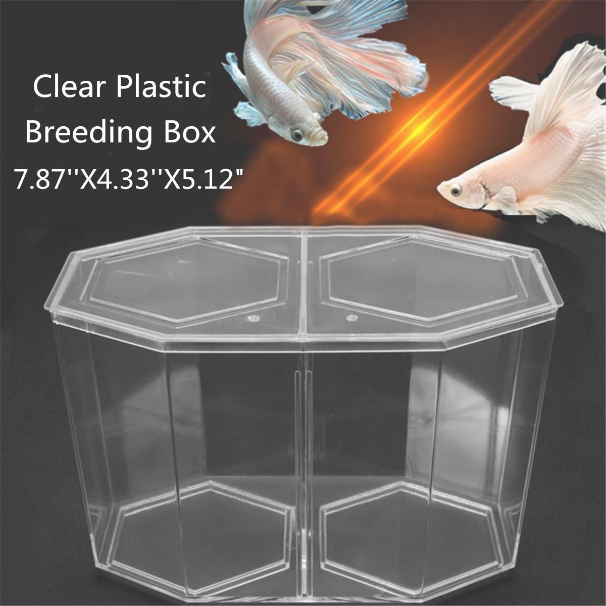 1.6L Mini Clear Betta Fish Tank Plastic Aquarium Breeding Box Home Desktop Decor 