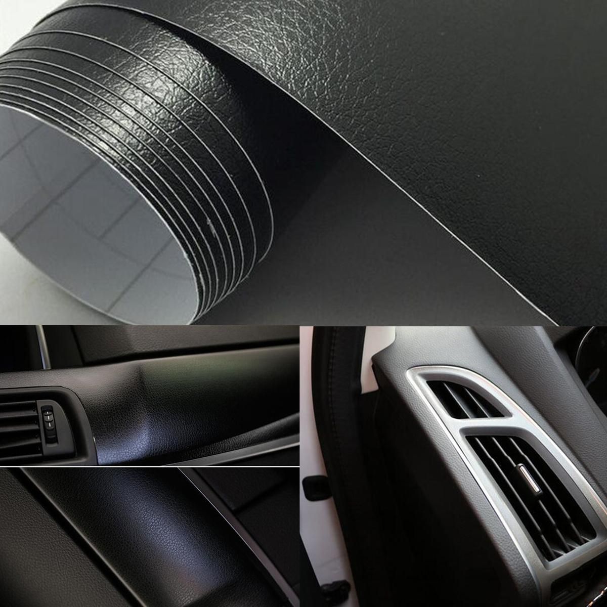 1Pc 30cm * 150cm Leather Texture Car Vinyl Wrap Sticker Black Buy 1Pc 30cm * 150cm Leather