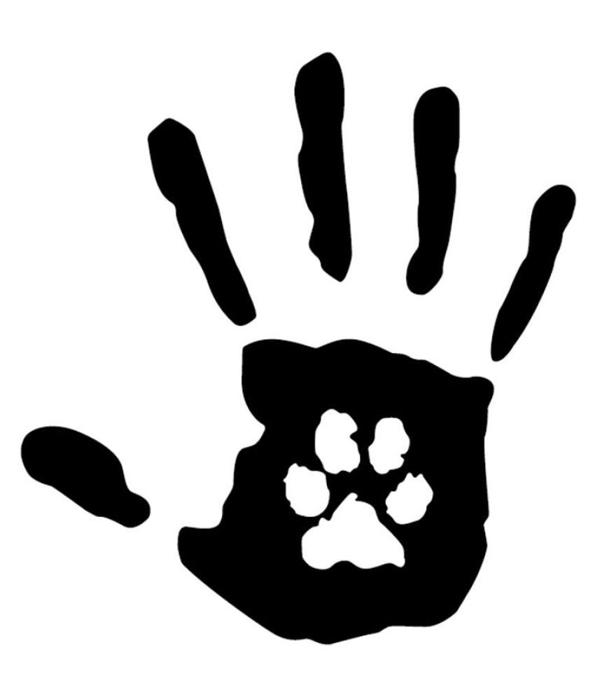 856store Clearance Sale Creative Hand Print with Dog Cat Pet Paw Print Rescue Car Sticker Decal Decor 