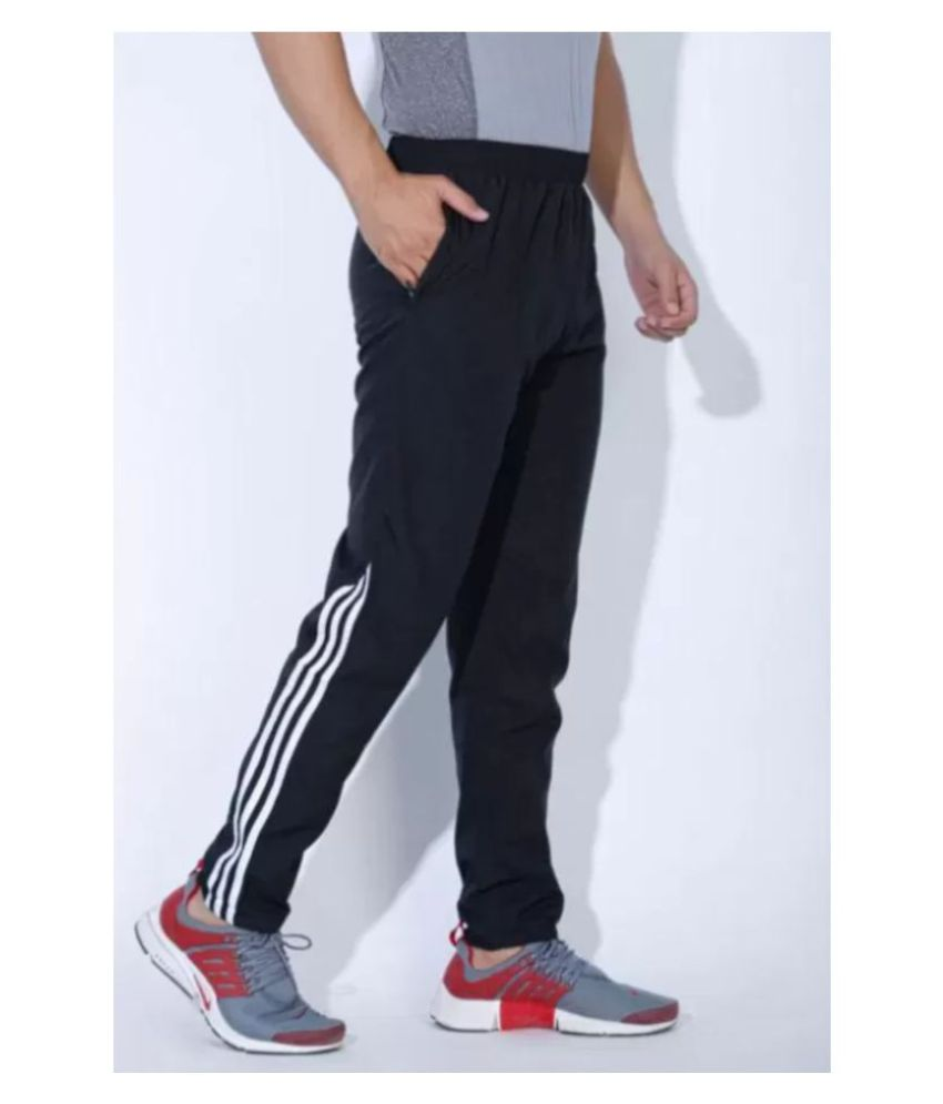 adidas black polyester lycra track pant