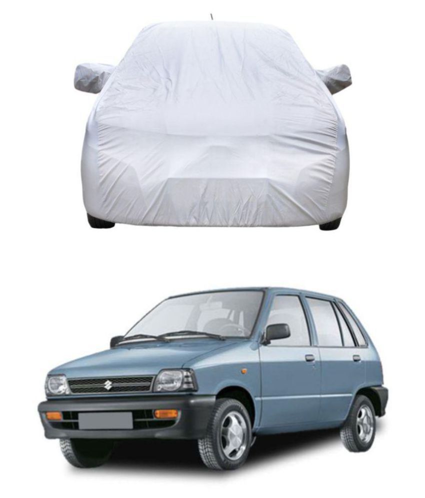     			HMS SILVER CAR BODY COVER WITH MIRROR POCKET FOR MARUTI-800