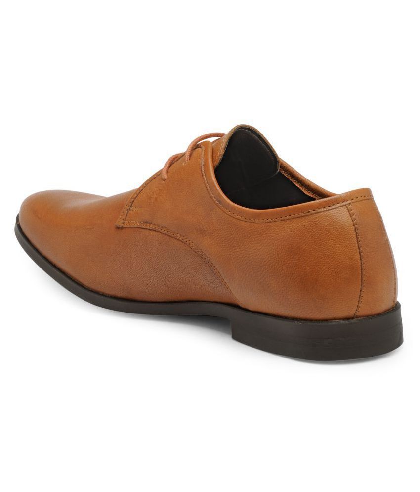 franco leone tan derby shoes
