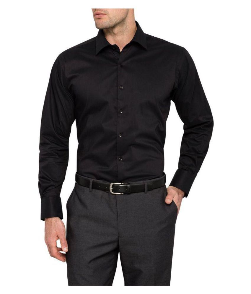 DHAGA DESIGNS Black Slim Fit Formal Shirt - Buy DHAGA DESIGNS Black ...