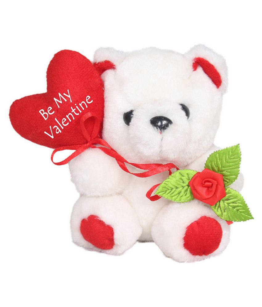     			Tickles Plush Animal Soft Toy White Be My Valentine Cute Teddy with Heart Balloon Love Valentine Gift for Girlfriend Wife Husband Boyfriend (Color: Red & White Size: 12 cm)