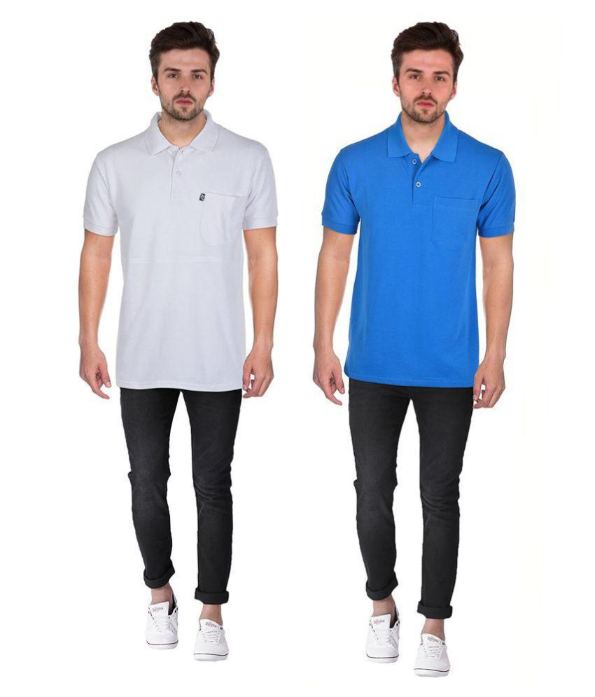     			Japroz Cotton Multi Solids T-Shirt Pack of 2