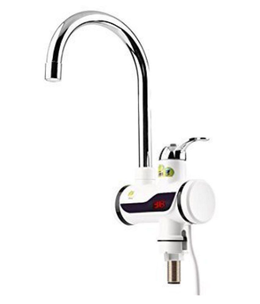 Aarunsh 100 Ltr Electric Water Heater Faucet LCD Digital Tap Instant - Geysers White