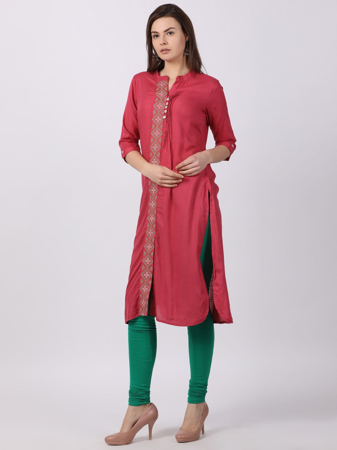     			Alena - Pink Rayon Women's Straight Kurti