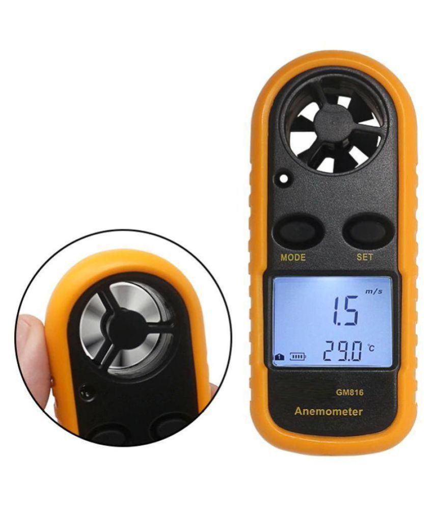 Handheld Digital LCD Backlight Anemometer Airflow Gauge Wind Speed Air Velocity Temperature Chill Meter Thermometer 