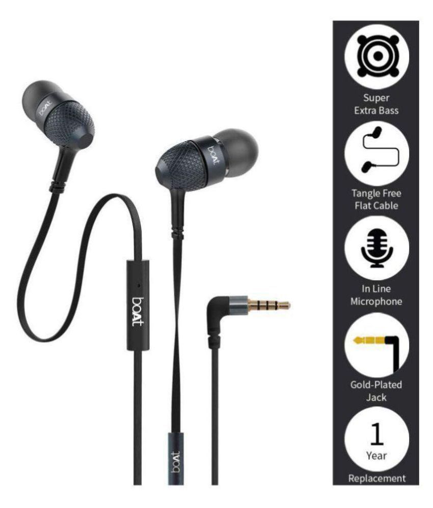 boat bassheads 225 in ear wired earphones with mic