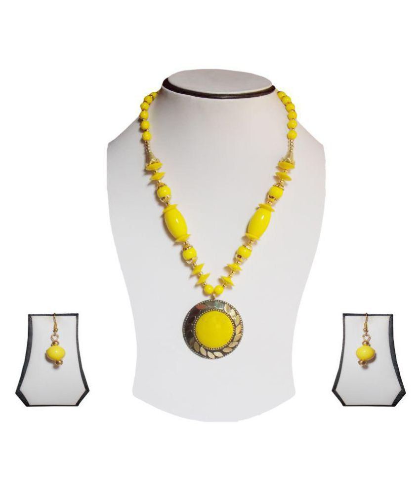 SIMBRIGHT Acrylic Yellow Long Haram None Necklaces Set Buy SIMBRIGHT