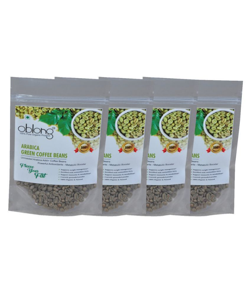 Oblong Premium Quality Green Coffee Beans 800 gm Fat Burner Beans Pack of 4