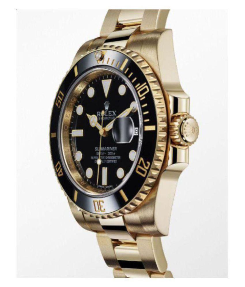 shop in styl rolex black gold Stainless Steel Analog Men's  