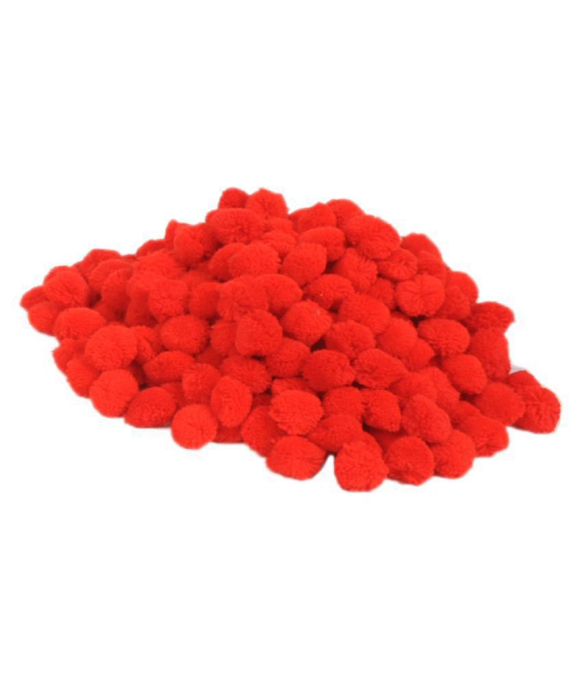     			Pom Pom Big Wool Balls : Color Red : Pack of 50, 42 mm (4 cm) dai, Used for Art & Craft, Dresses, Room Decoration, Jewellery Making etc