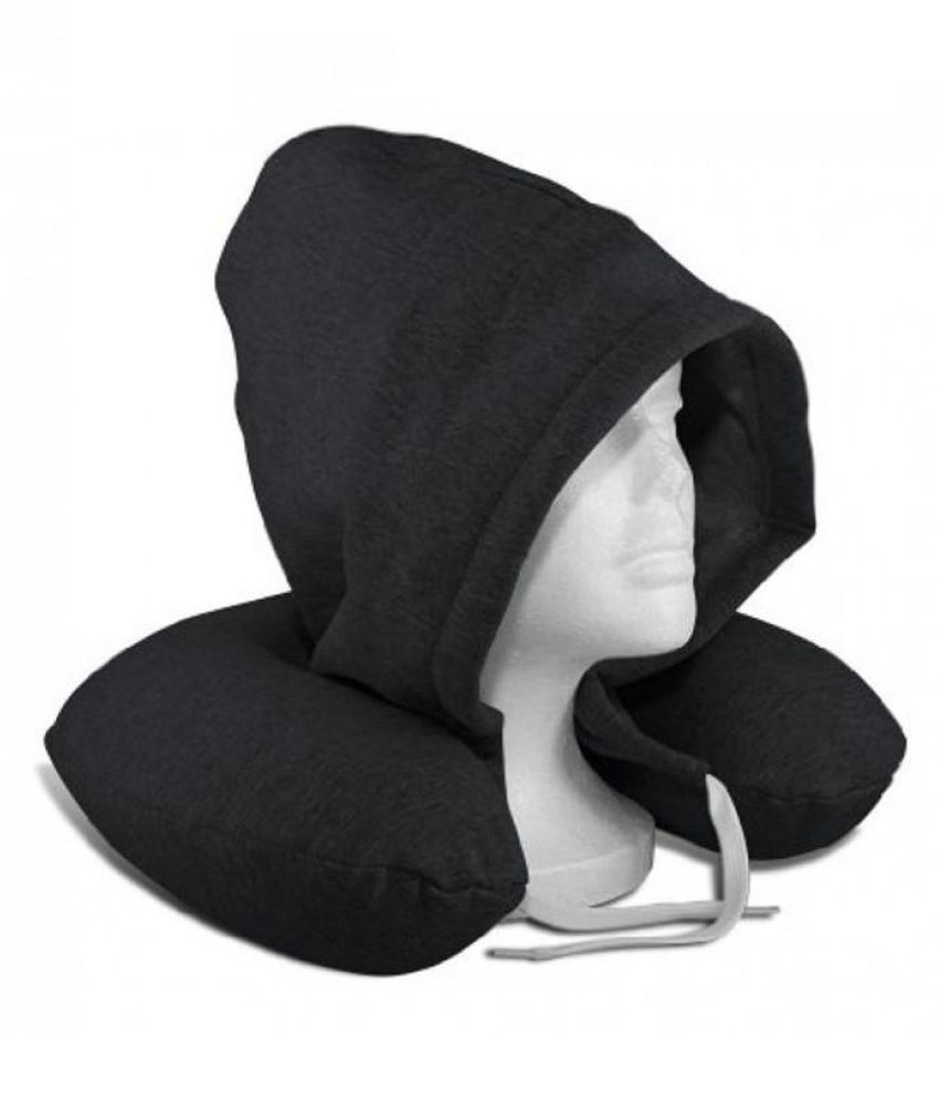 Body Neck Pillow Soft Hooded U Pillow Solid Grey Nap Cotton
