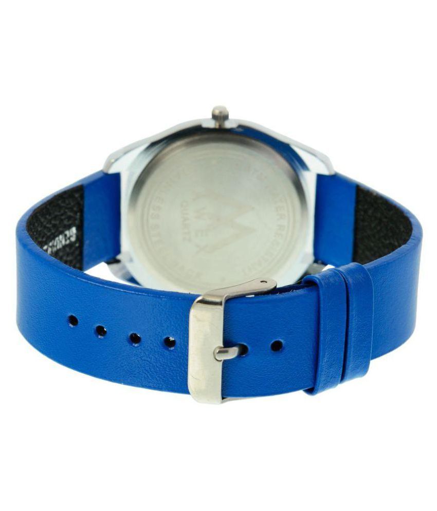 men fashion ex306 blue leather analog men's watch