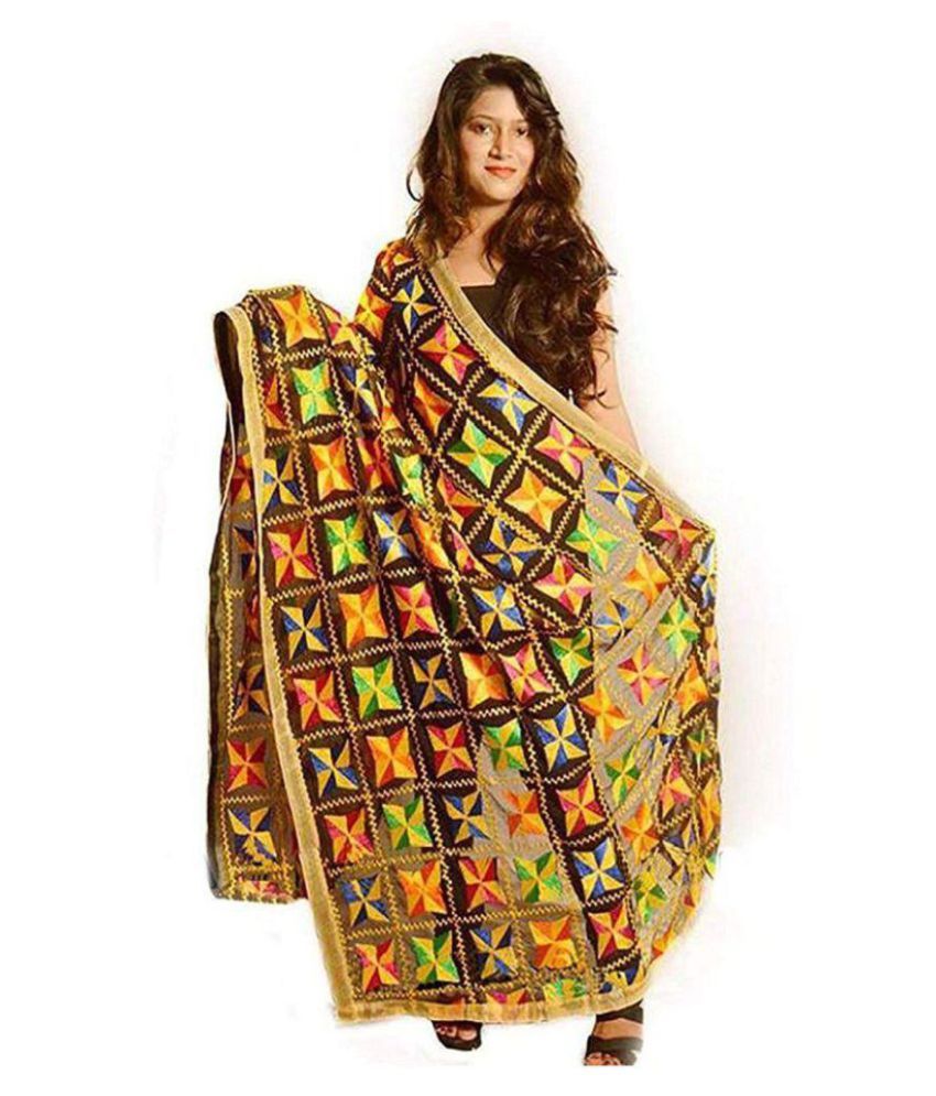 Hari Om Sehgal Multicoloured Chiffon Dupatta Price in India Buy Hari Om Sehgal Multicoloured