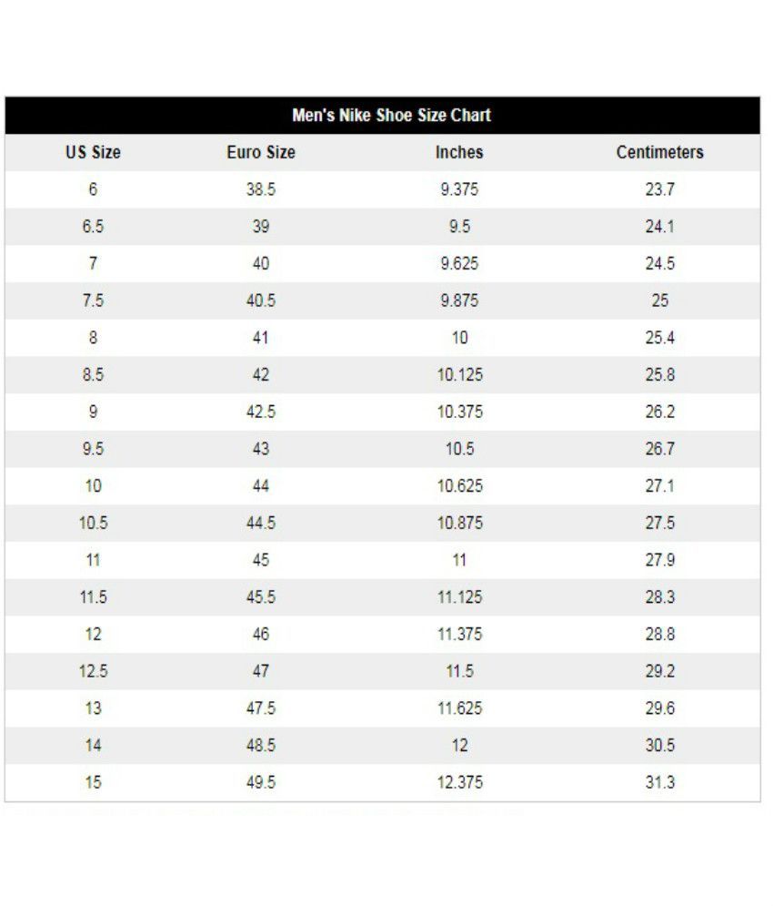 size chart off white shoes