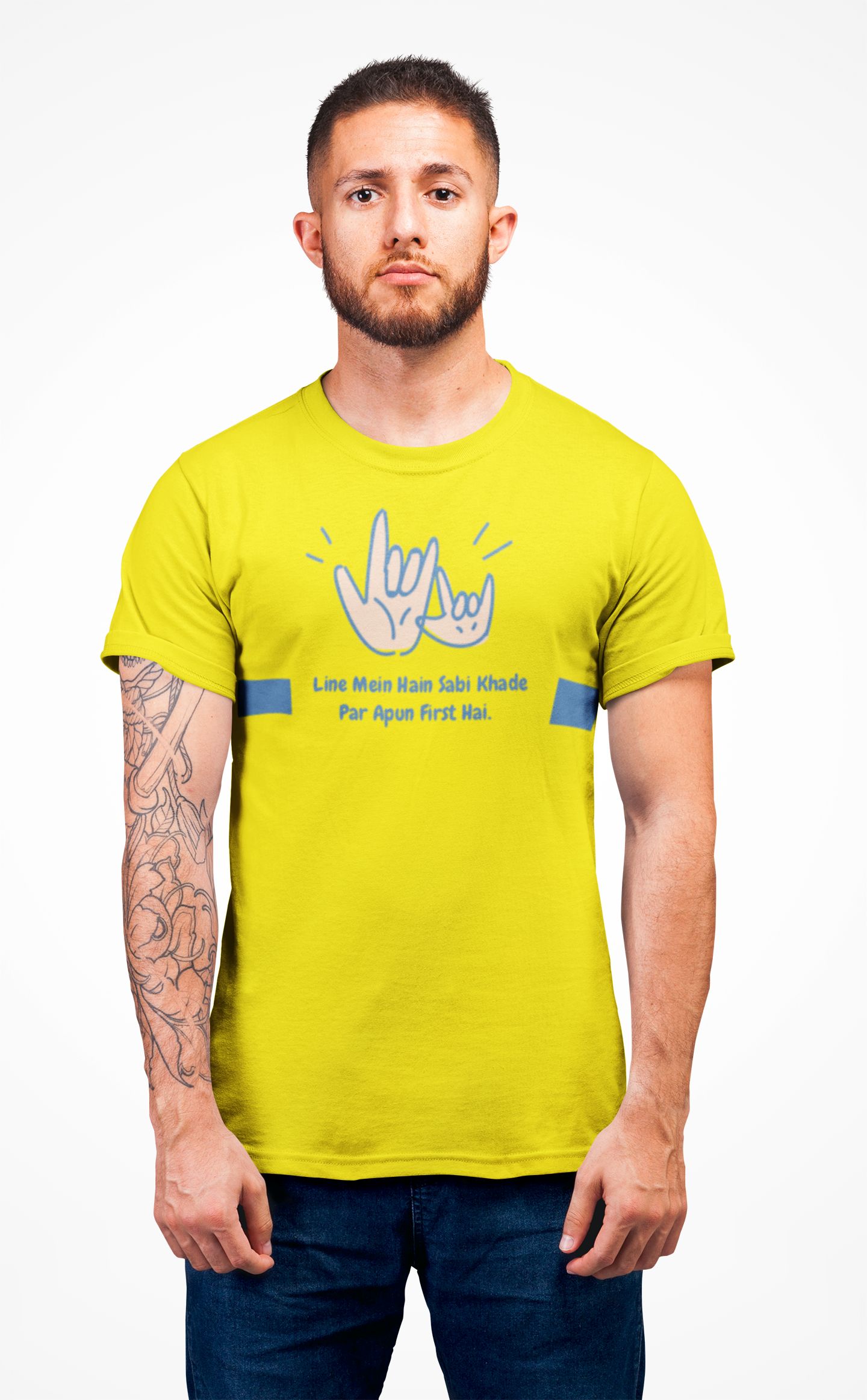 yellow half sleeve t shirt
